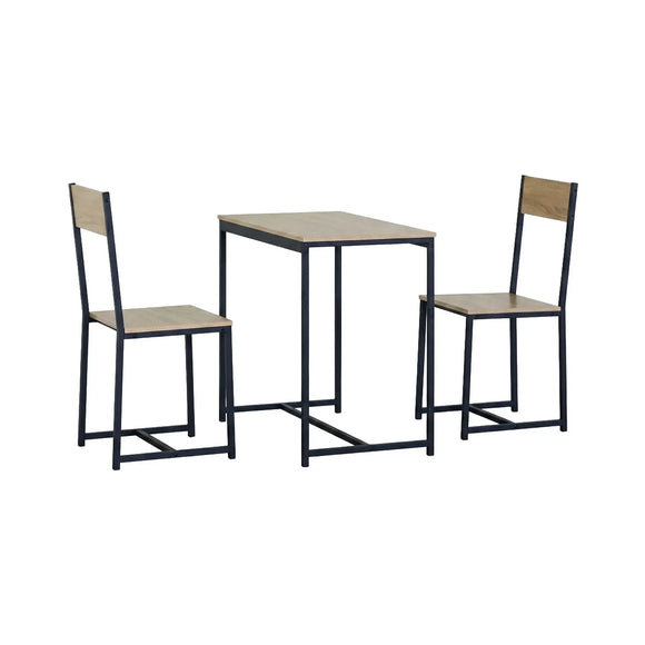 CARLA HOME 3 - Piece Dining Table Set - Square Table 2 Chairs - Brown - Dinning Table