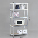 CARLA HOME 5 Tier Steel Shelving Unit - Garage Storage Shelf - Silver Modern-3