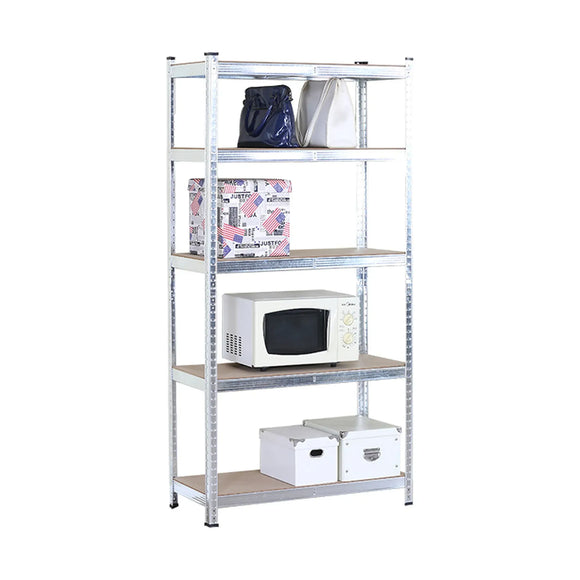 CARLA HOME 5 Tier Steel Shelving Unit - Garage Storage Shelf - Silver Modern