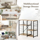 CARLA HOME Kitchen Baker's Rack 4 Tier - Metal Shelf with Hooks - Brown - Kitchen Rack-4