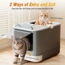 CARLA HOME Enclosed Cat Litter Box - Drawer Tray - Large - Scoop Drawer Design-8
