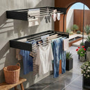 CARLA HOME Wall Mounted Clothes Drying Rack - Foldable - Balcony Folding Clothes - Black-9