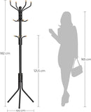Metal Coat Rack Stand Hat Hanger, Black, 182cm-5