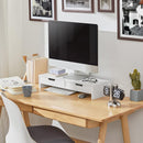 White Monitor Stand with Drawers-2