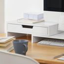 White Monitor Stand with Drawers-7