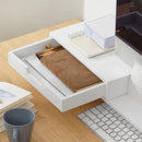 White Monitor Stand with Drawers-9