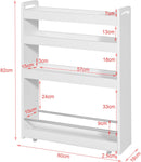 Slimline Rolling Storage Shelf, White-3