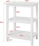 Console Table 3 Shelves, White-4