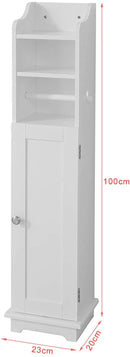 Toilet Paper Holder with Storage, Freestanding Cabinet, Toilet Brush Holder and Toilet Paper Dispenser 20x100x18 cm-3