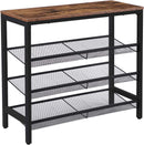 4-Tier Shoe Rack, Industrial Shoe Organizer Storage Bench-5