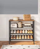 4-Tier Shoe Rack, Industrial Shoe Organizer Storage Bench-6