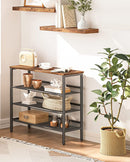 4-Tier Shoe Rack, Industrial Shoe Organizer Storage Bench-8