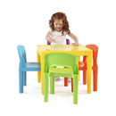 Kids Plastic 5-Piece Table & 4 Chairs Set (Multicoloured)-2