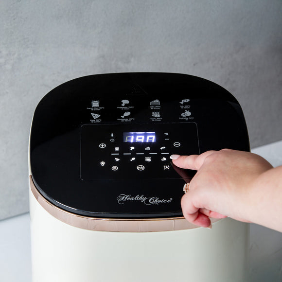 7L Digital Air Fryer with 8 pre-set Touch-control Cooking Programs - Cream