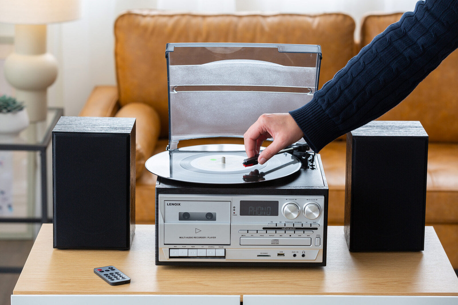 Audio Home Entertainment System (Black) Turntable, CDs, Vinyl, Wireless Streaming & More - 0