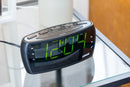 Large Number Alarm Clock & AM/FM Radio, Bold Green LED Time Screen-3