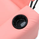 Pink Kids push back recliner chair with cup holder-9