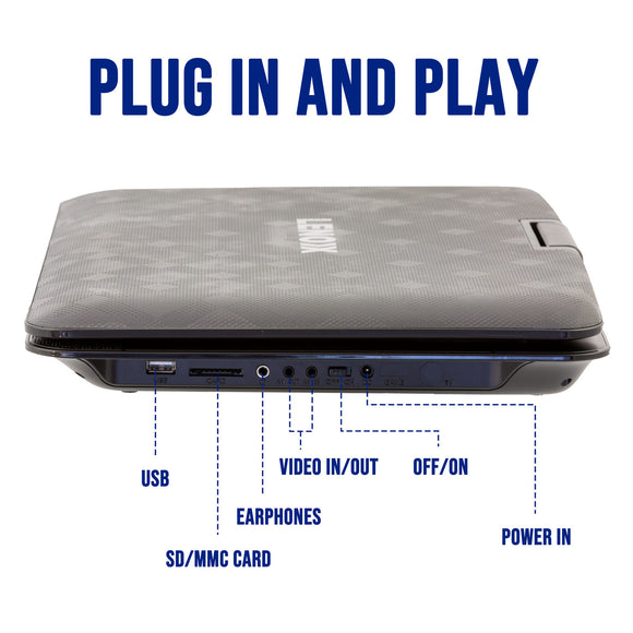 15.4" Swivel Portable DVD Player & Screen, Rechargeable Entertainment