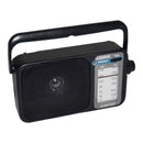 AM/FM Mantle Radio (Black) Battery Operated, w/ Bandwidth 540-1600-2