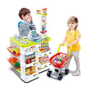 Children's Home Supermarket w/ Toy Cash Register, Trolly, Fruit & More-1