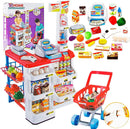 Children's Home Supermarket w/ Toy Cash Register, Trolly, Fruit & More-4