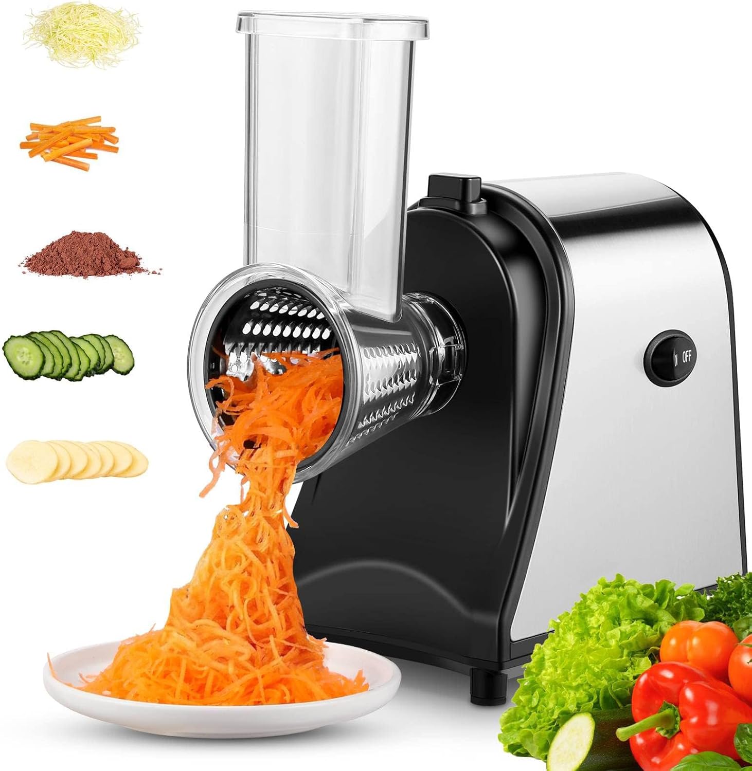 Electric Grater Vegetable Food Rotary Drum Grater Chopper Slicer - 0
