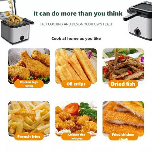Electric Deep Fryer 2.5L French Frie Machine Oil Hot Pot Fried Chicken Grill