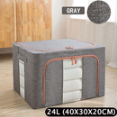 Foldable Storage Box Crushed Steel Frame Clothes Quilt Toys Organizer 24L-1