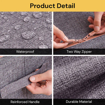 Foldable Storage Box Crushed Steel Frame Clothes Quilt Toys Organizer 60L  Random color - 0