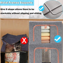 Foldable Storage Box Crushed Steel Frame Clothes Quilt Toys Organizer 60L Random color-5