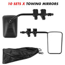Towing Mirrors Clip on Multi Fit Clamp On Towing Caravan 4X4 Trailer 4WD 10 Pairs-1