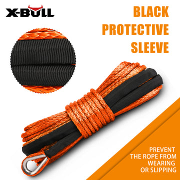 X-BULL Dyneema Synthetic Rope Winch Cable SK75 5.5MM x 13M Car Tow Recovery Strap - 0