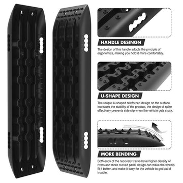 X-BULL Recovery tracks Sand Trucks Offroad With 4PCS Mounting Pins 4WDGen 2.0 - Black - 0