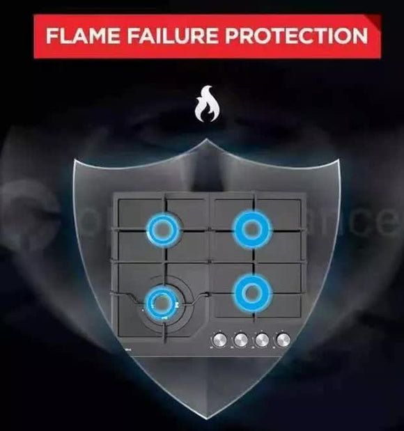 Gas Glass Cooktop 60cm Black