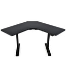 FORTIA 98W x 98W x 48D Dual-Motor 80kg Load Adjustable Electric Sit to Stand Up Corner Desk - Black/Black Frame-1