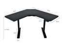 FORTIA 98W x 98W x 48D Dual-Motor 80kg Load Adjustable Electric Sit to Stand Up Corner Desk - Black/Black Frame-2