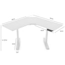 FORTIA 98W x 98W x 48D Dual-Motor 80kg Load Adjustable Electric Sit to Stand Up Corner Desk - White/White Frame-2