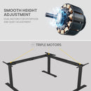 FORTIA 173W x 173W x 75D 3-Motor 120kg Load Adjustable Electric Sit to Stand Up Corner Desk - White/Black Frame-6