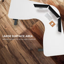 FORTIA 173W x 173W x 75D 3-Motor 120kg Load Adjustable Electric Sit to Stand Up Corner Desk - White/Black Frame-8