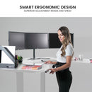 FORTIA 173W x 173W x 75D 3-Motor 120kg Load Adjustable Electric Sit to Stand Up Corner Desk - White/Silver Frame-3