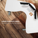 FORTIA 173W x 173W x 75D 3-Motor 120kg Load Adjustable Electric Sit to Stand Up Corner Desk - White/Silver Frame-8