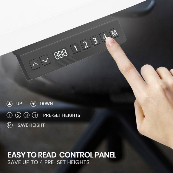 FORTIA 173W x 173W x 75D 3-Motor 120kg Load Adjustable Electric Sit to Stand Up Corner Desk - White/White Frame