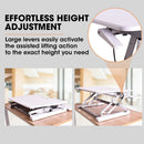 FORTIA Desk Riser 90cm Wide Adjustable Sit to Stand, for Dual Monitor, Keyboard, Laptop, White-4
