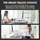 FORTIA Desk Riser 90cm Wide Adjustable Sit to Stand, for Dual Monitor, Keyboard, Laptop, White-5