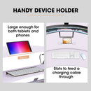 FORTIA Desk Riser 90cm Wide Adjustable Sit to Stand, for Dual Monitor, Keyboard, Laptop, White-9