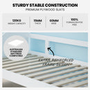 KINGSTON SLUMBER Wooden Single Sofa Bed Frame with Trundle Underbed - White-6