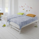KINGSTON SLUMBER Wooden Single Bed Frame w/ Pop Up Trundle, for Kids Bedroom, White-3
