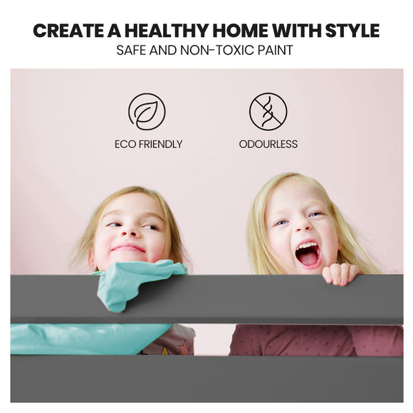 Kingston Slumber Single Bunk Bed Frame Solid Pine Wood Timber, Modular Design, Grey