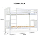 Kingston Slumber Wooden Kids Bunk Bed Frame, with Modular Design that can convert to 2 Single, White-10