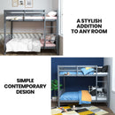 KINGSTON SLUMBER Single Bunk Bed Frame, Solid Pine 2-in-1 Modular Design Convert to 2 Single Beds, Grey-2